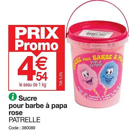 sucre pour barbe à papa rose patrelle