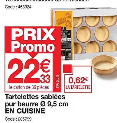 tartelettes sablées pur beurre ø 9.5 cm en cuisine