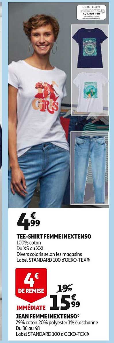 tee-shirt femme inextenso , jean femme inextenso