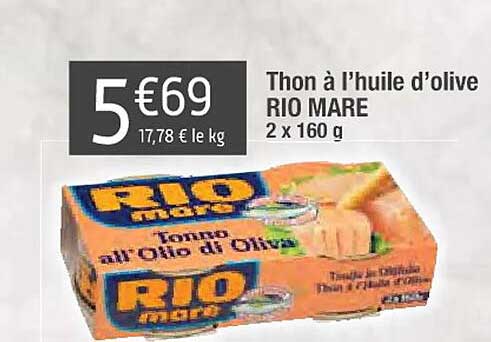 thon à l'huile d'olive rio mare
