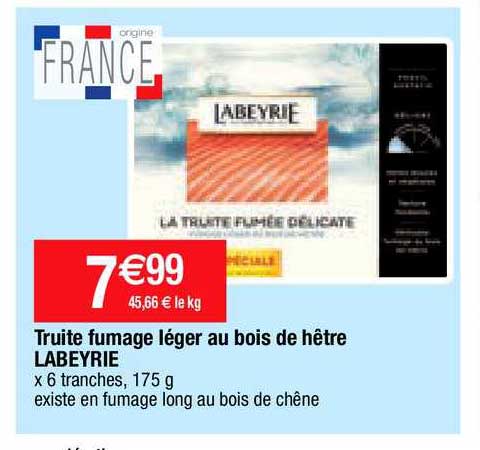 truite fumage léger au bois de hêtre labeyrie