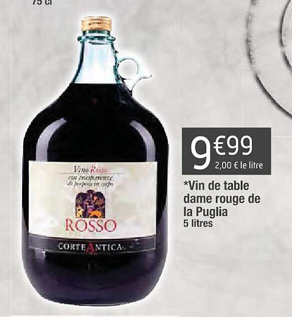 Vin De Table Dame Rouge De La Puglia