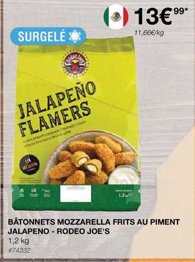 bâtonnets mozzarella fruits au piment jalapeno - rodeo joe's