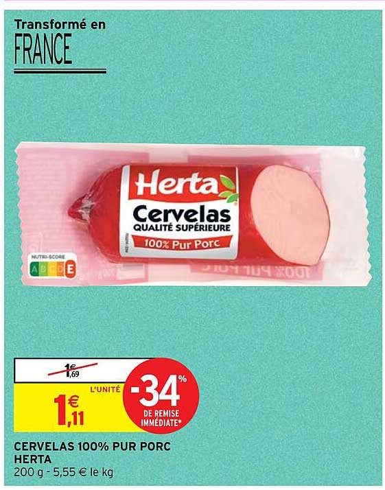 Cervelas 100% Pur Porc Herta