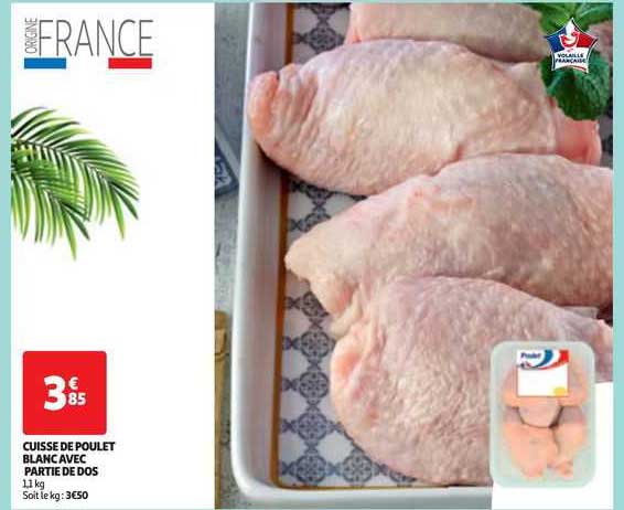 cuisse de poulet blanc avec partie de dos