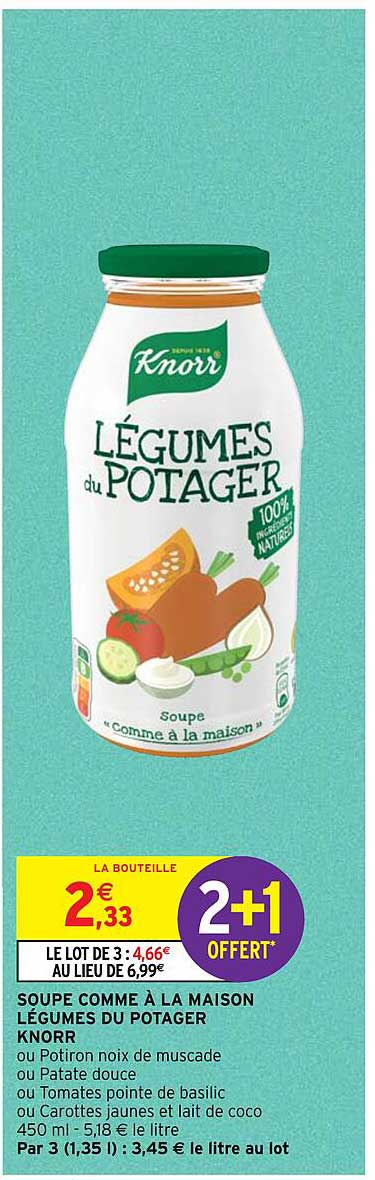 soupe comme à la maison légumes du potager knorr