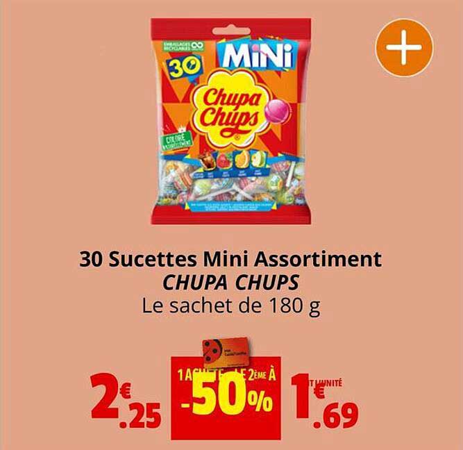 30 sucettes mini assortiment chupa chups