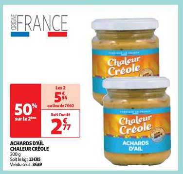 achards d'aïl chaleur créole