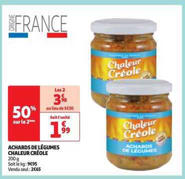 achards de légumes chaleur créole