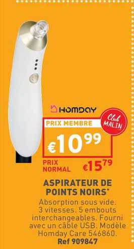 aspirateur de points noirs homday