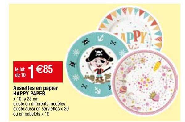 Assiettes En Papier Happy Paper
