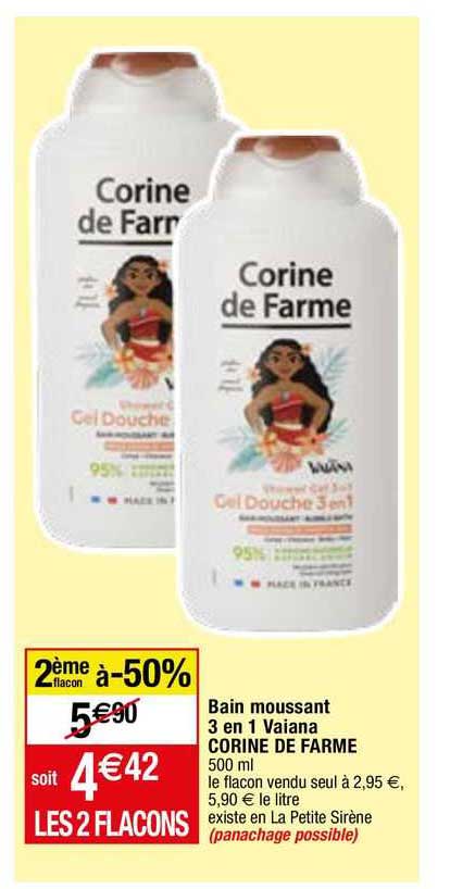 bain moussant 3 en 1 vaiana corine de farme