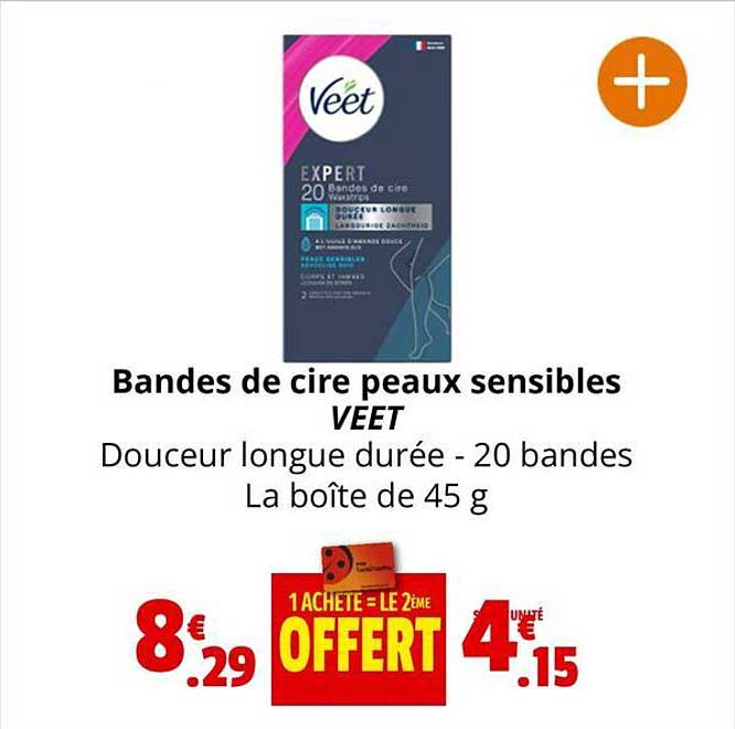 bandes de cire peaux sensibles veet