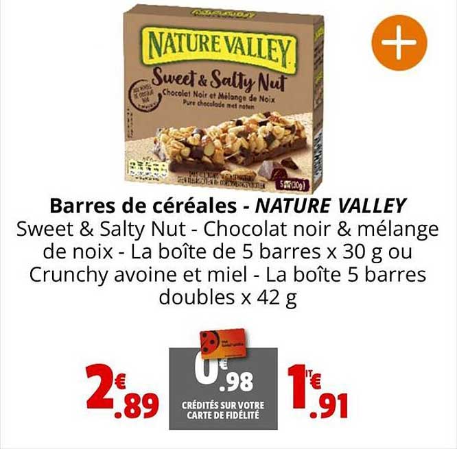barres de céréales - nature valley