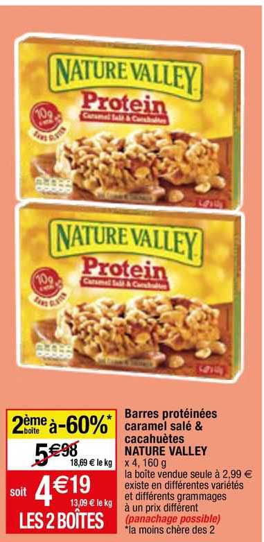 barres protéinées caramel salé & cacahuètes nature valley