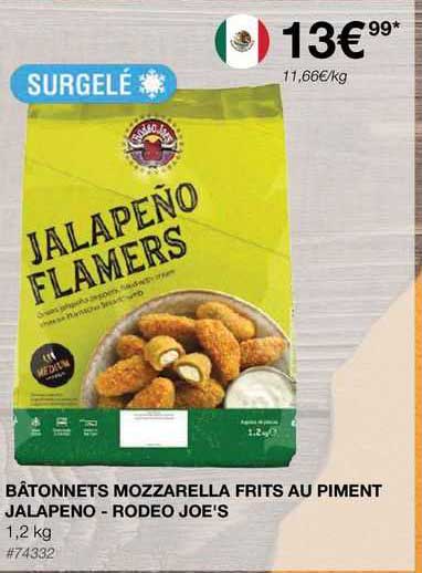 bâtonnets mozzarella frits au piment jalapeno - rodeo joe's