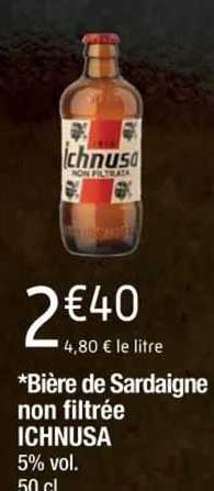 bière de sardaigne non filtrée ichnusa