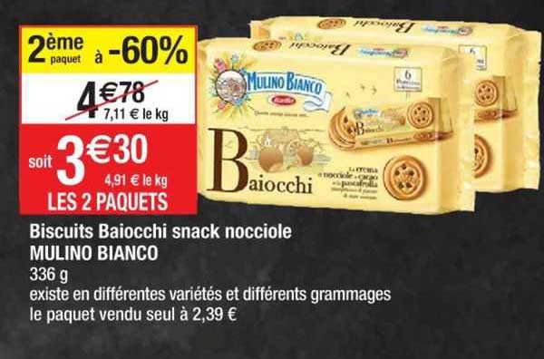 biscuits baiocchi snack nocciole mulino bianco