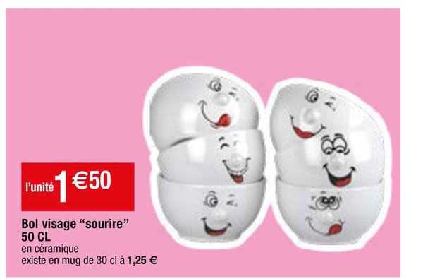 bol visage "sourire" 50 cl