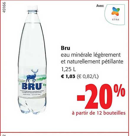 bru eau minérale légèremen et naturellement pétillante