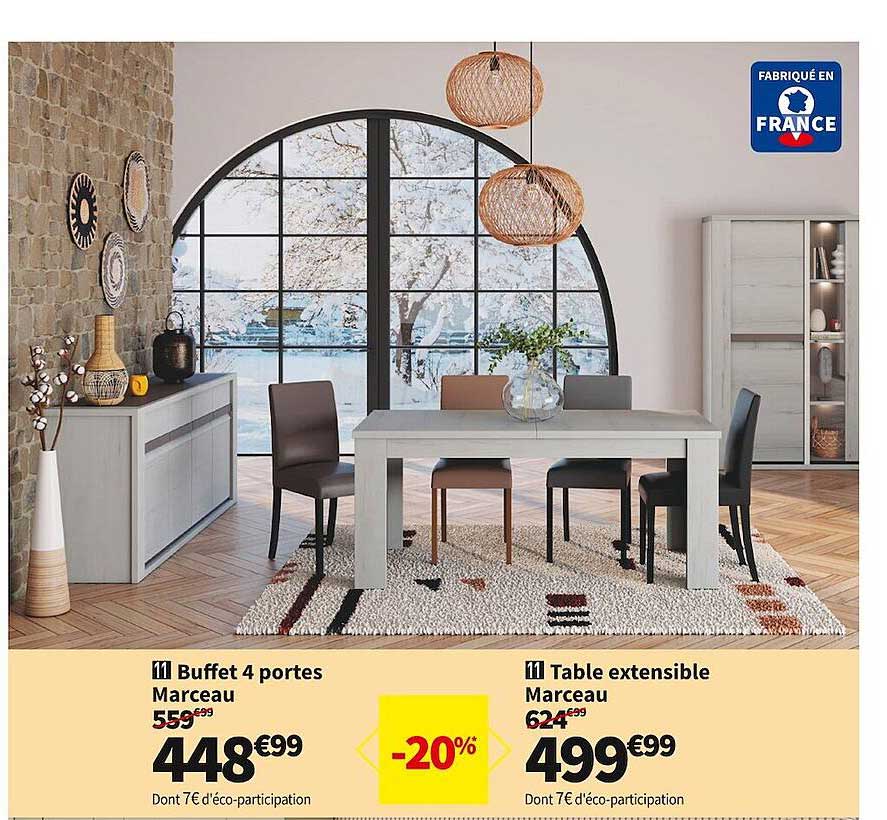 buffet 4 portes marceau, table extensible marceau