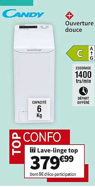 candy lave-linge top