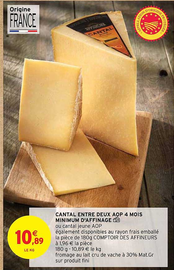 Cantal Entre Deux Aop 4 Mois Minimum D'affinage