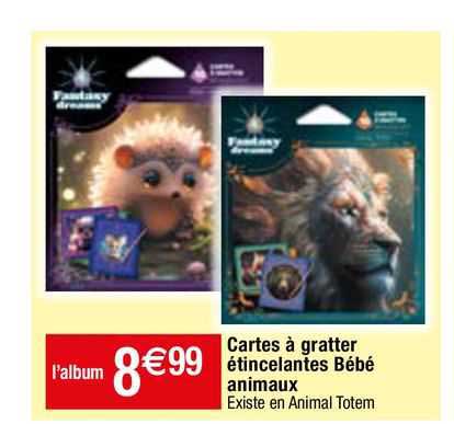 cartes à gratter étincelantes bébé animaux
