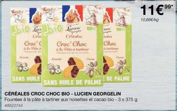 céréales croc choc  bio - lucien georgelin