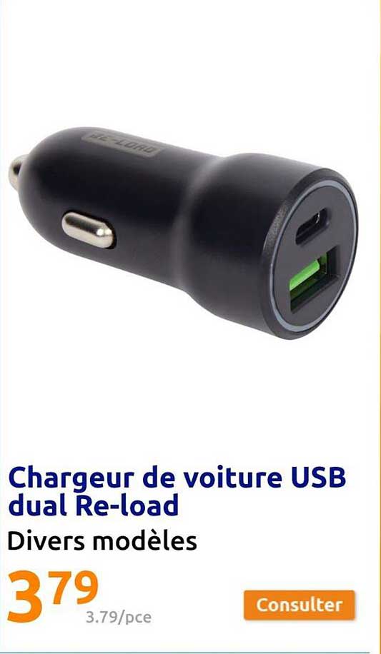 Chargeur De Voiture Usb Dual Re-load