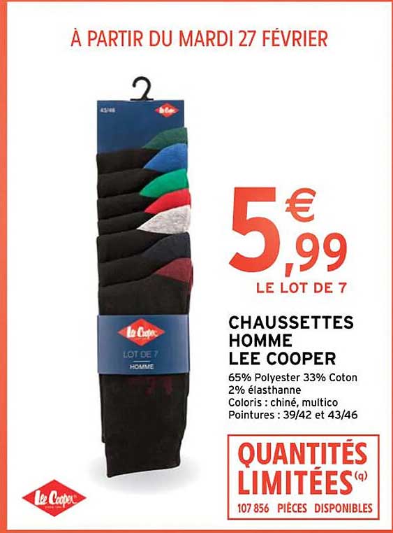 chaussettes homme lee cooper
