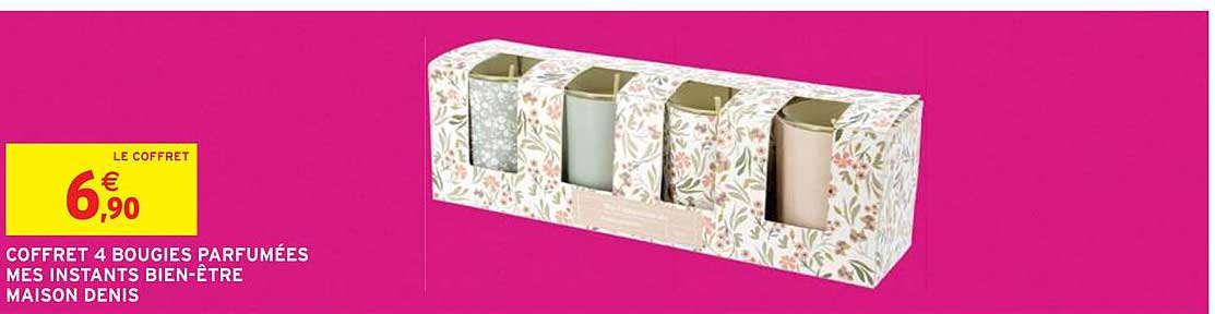 coffret 4 bougies parfumées mes instants bien-être maison denis