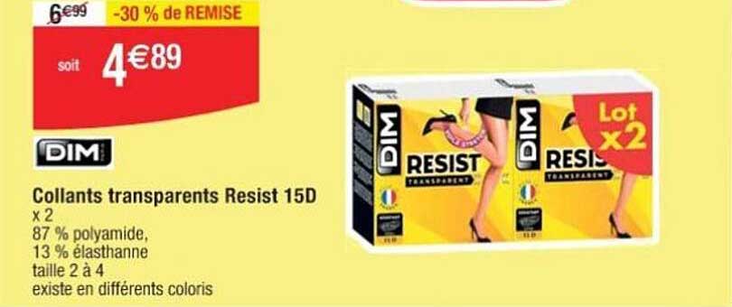 Collants Transparents Resist 15d Dim Paris