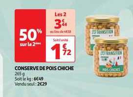 conserve de pois chiche