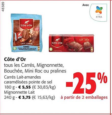 Côte D'or Tous Les Carrés, Mignonnette, Bouchée, Mini Roc Ou Pralines