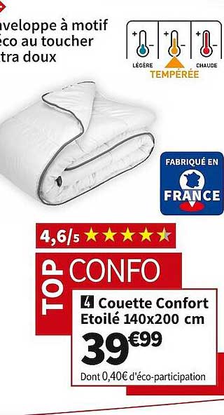 Couette Confort Etoilé 140x200 Cm