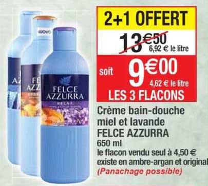 crème bain-douche miel et lavande felce azzurra