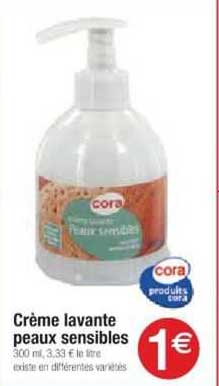 crème lavante peaux sensibles cora