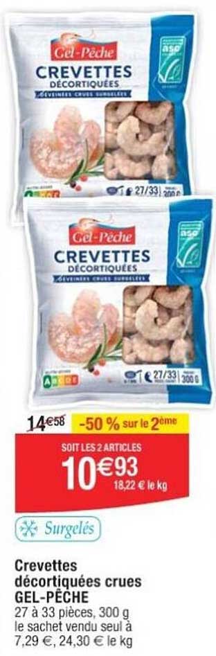 Crevettes Décortiquées Crues Gel-pêche
