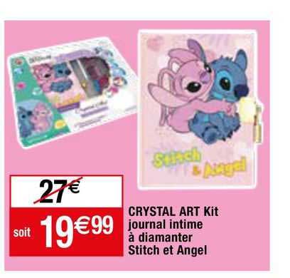 crystal art kit journal intime à diamanter stitch et angel