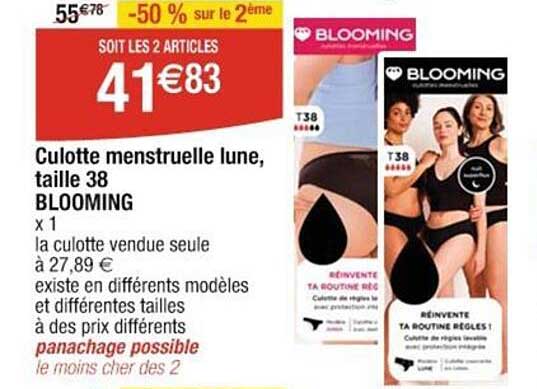 culotte menstruelle lune taille 38 blooming