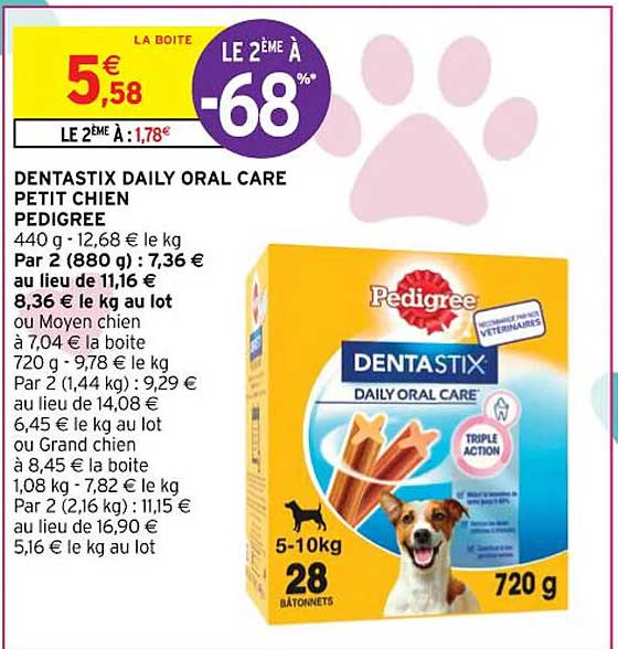 dentastix daily oral care petit chien pedigree