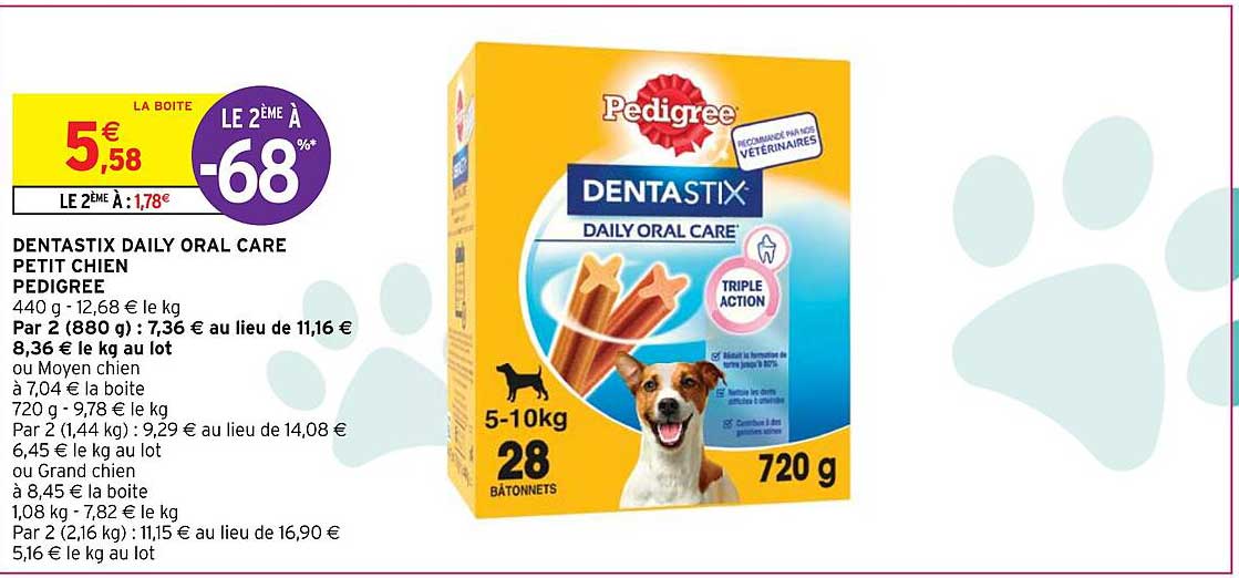 dentastix daily oral care petit chien pedigree