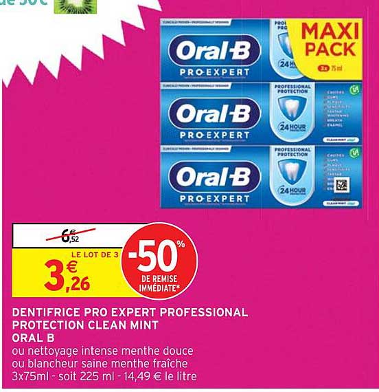 dentifrice pro expert professional protection clean mint oral b