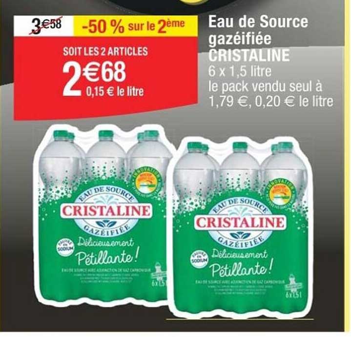 eau de source gazéifiée cristalline