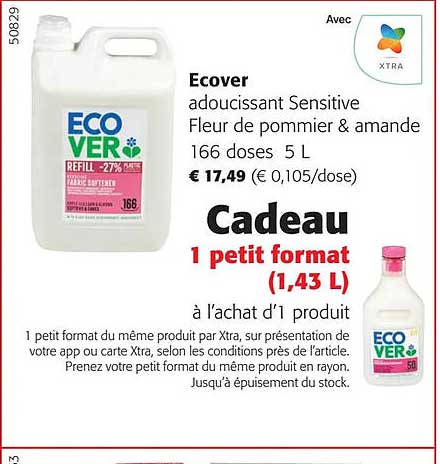 ecover adoucissant sensitive fleur de pommier & amande