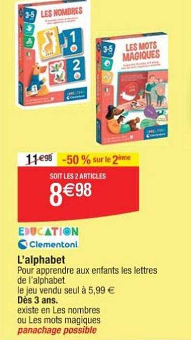 education clemental l'alphabet