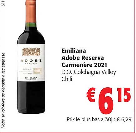 emiliana adobe reserva carmenère 2021