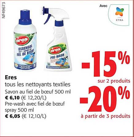 eres tous les nettoyants textiles