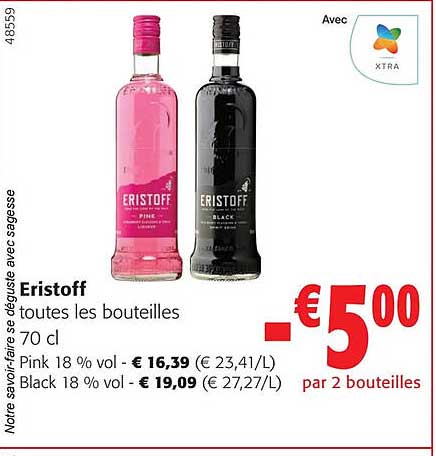 eristoff toutes les bouteilles